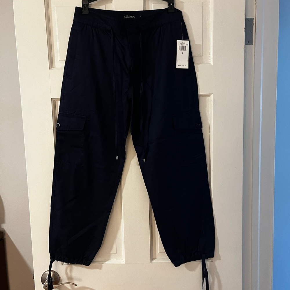 Ralph Lauren Navy Cargo Drawstring Pants